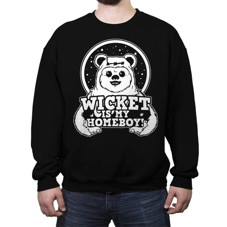 Space Bear Homeboy - Crew Neck Sweatshirt Crew Neck Sweatshirt RIPT Apparel Small / Black