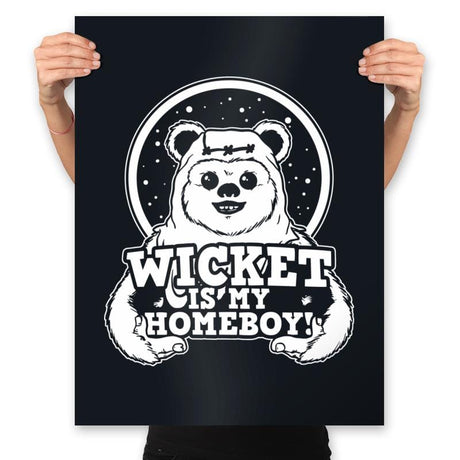 Space Bear Homeboy - Prints Posters RIPT Apparel 18x24 / Black