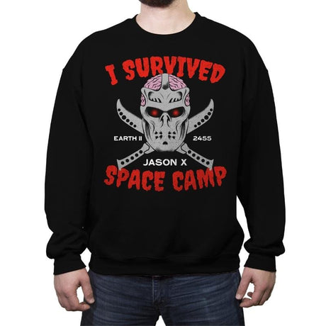 Space Camp Survivor - Crew Neck Sweatshirt Crew Neck Sweatshirt RIPT Apparel Small / Black