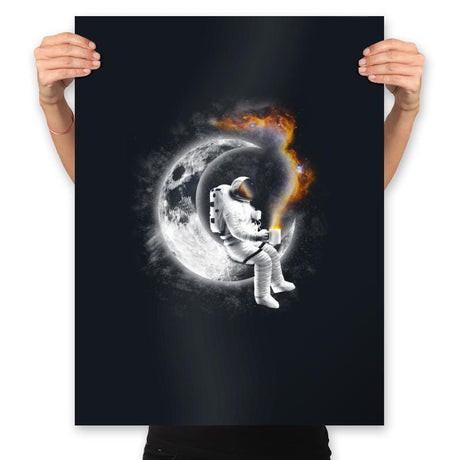 Space Coffee Break - Prints Posters RIPT Apparel 18x24 / Black