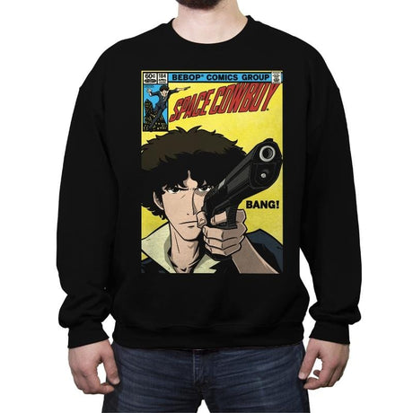 Space Comic - Crew Neck Sweatshirt Crew Neck Sweatshirt RIPT Apparel Small / Black