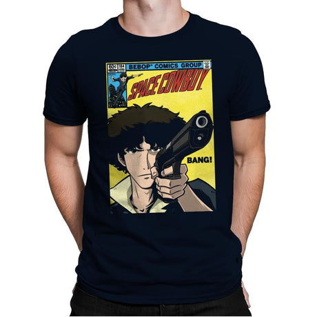 Space Comic - Mens Premium T-Shirts RIPT Apparel Small / Midnight Navy