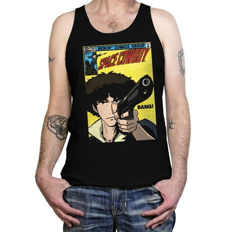 Space Comic - Tanktop Tanktop RIPT Apparel X-Small / Black