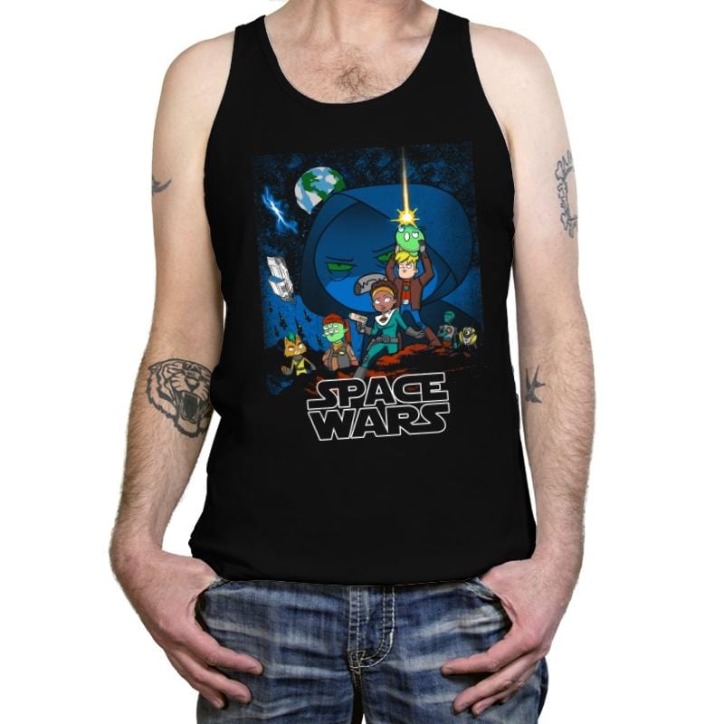 Spacey Wars - Tanktop Tanktop RIPT Apparel X-Small / Black