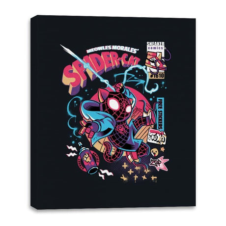 Spider-cat - Canvas Wraps Canvas Wraps RIPT Apparel 16x20 / Black