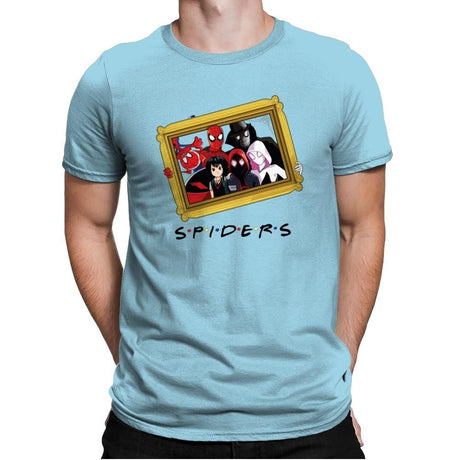 Spider Firends - Mens Premium T-Shirts RIPT Apparel Small / Light Blue