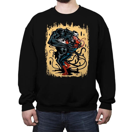 Spider Kiss - Crew Neck Sweatshirt Crew Neck Sweatshirt RIPT Apparel Small / Black