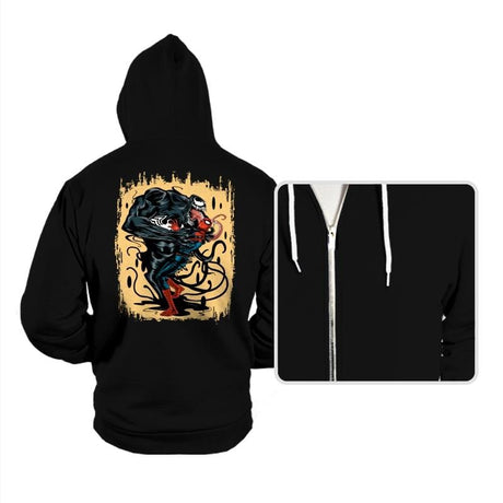 Spider Kiss - Hoodies Hoodies RIPT Apparel Small / Black