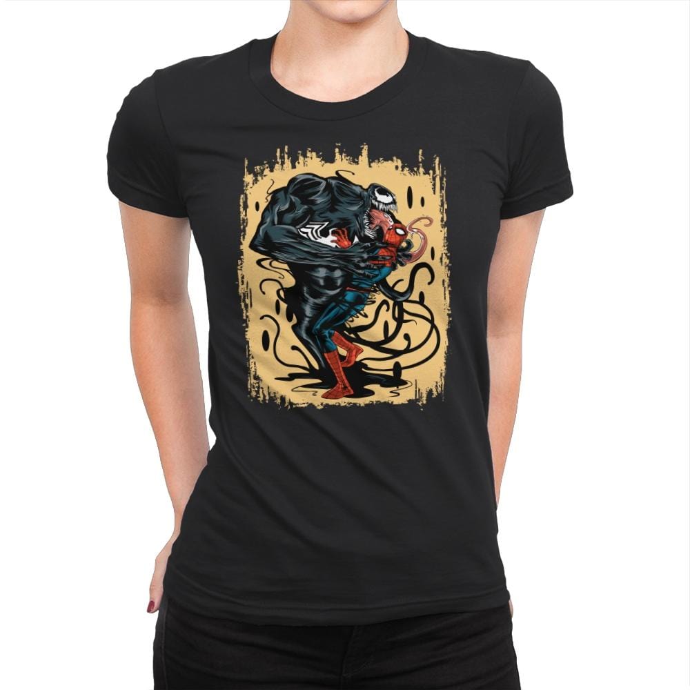 Spider Kiss - Womens Premium T-Shirts RIPT Apparel Small / Black