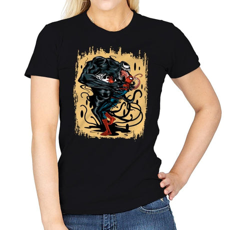 Spider Kiss - Womens T-Shirts RIPT Apparel Small / Black