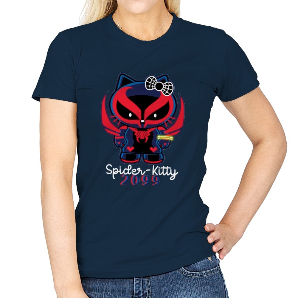 Spider-Kitty 2099 - Womens T-Shirts RIPT Apparel Small / Navy