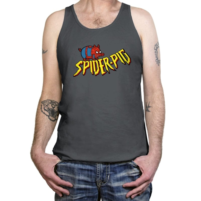 Spider-Pig, Spider-Pig - Tanktop Tanktop RIPT Apparel X-Small / Asphalt