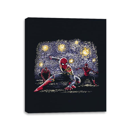 Spiders on a Starry Night - Canvas Wraps Canvas Wraps RIPT Apparel 11x14 / Black