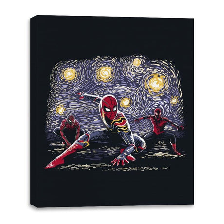 Spiders on a Starry Night - Canvas Wraps Canvas Wraps RIPT Apparel 16x20 / Black