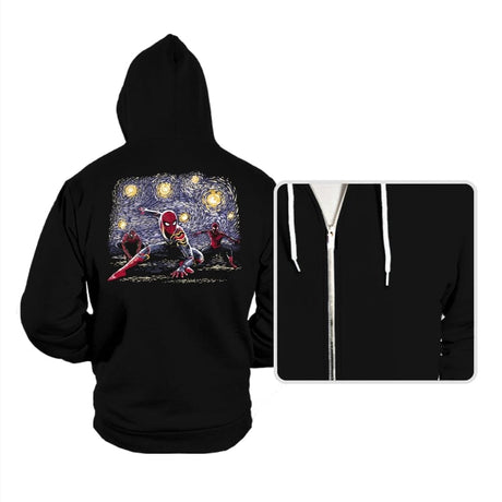 Spiders on a Starry Night - Hoodies Hoodies RIPT Apparel Small / Black