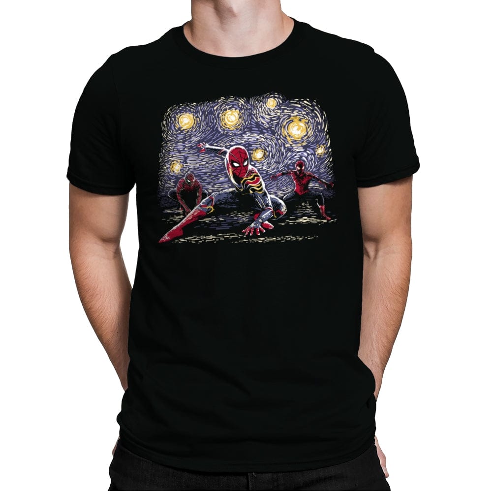 Spiders on a Starry Night - Mens Premium T-Shirts RIPT Apparel Small / Black