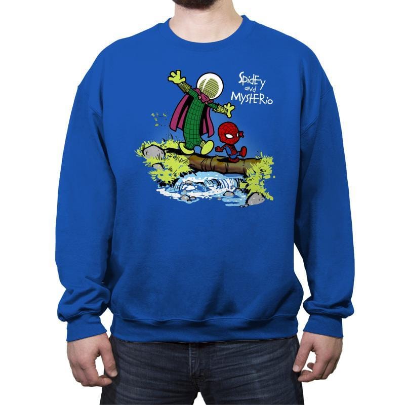 Spidey and Mysterio - Crew Neck Sweatshirt Crew Neck Sweatshirt RIPT Apparel