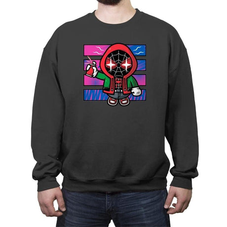 Spidey Kawaii - Crew Neck Sweatshirt Crew Neck Sweatshirt RIPT Apparel Small / Charcoal