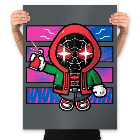 Spidey Kawaii - Prints Posters RIPT Apparel 18x24 / Charcoal