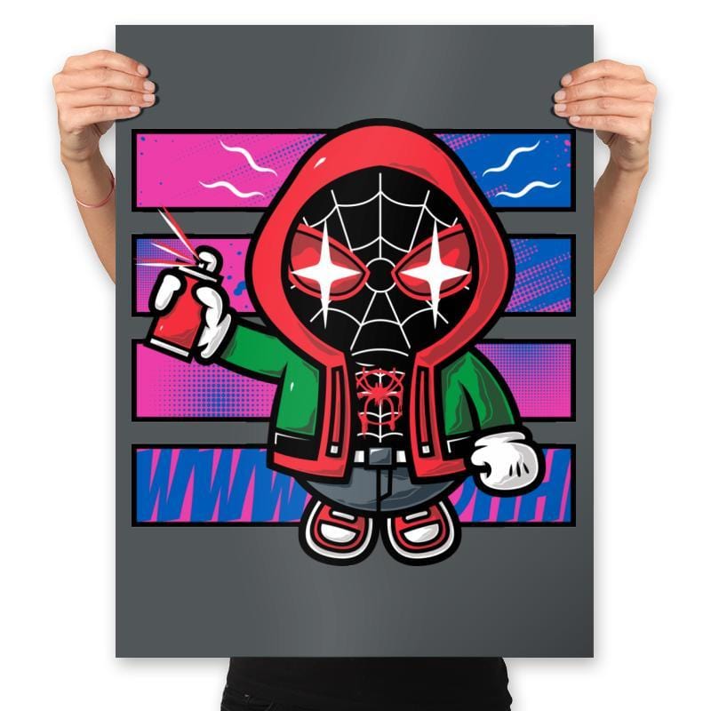 Spidey Kawaii - Prints Posters RIPT Apparel 18x24 / Charcoal