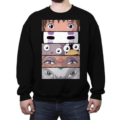 Spirited Eyes - Crew Neck Sweatshirt Crew Neck Sweatshirt RIPT Apparel Small / Black