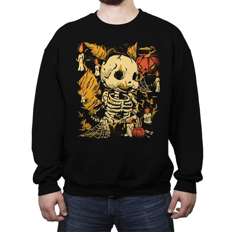 Spooky Electric Fossils - Crew Neck Sweatshirt Crew Neck Sweatshirt RIPT Apparel Small / Black