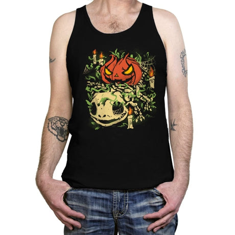 Spooky Grass Fossils - Tanktop Tanktop RIPT Apparel X-Small / Black