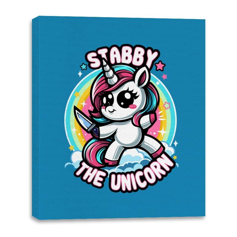 Stabby the Unicorn - Canvas Wraps Canvas Wraps RIPT Apparel 16x20 / Sapphire