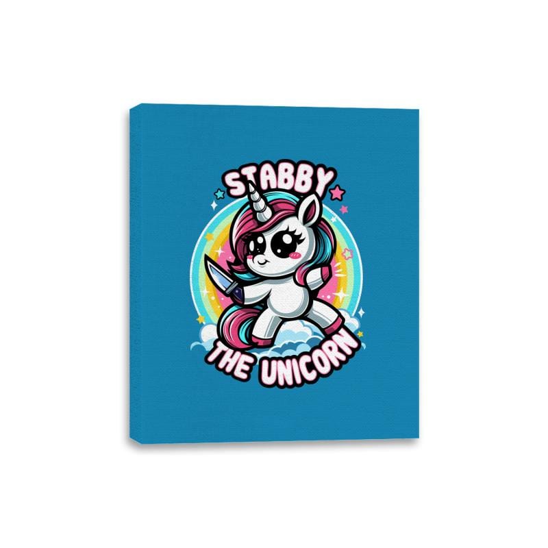 Stabby the Unicorn - Canvas Wraps Canvas Wraps RIPT Apparel 8x10 / Sapphire