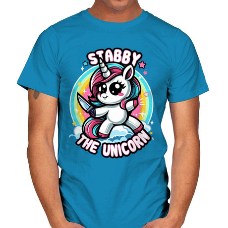 Stabby the Unicorn - Mens T-Shirts RIPT Apparel Small / Sapphire