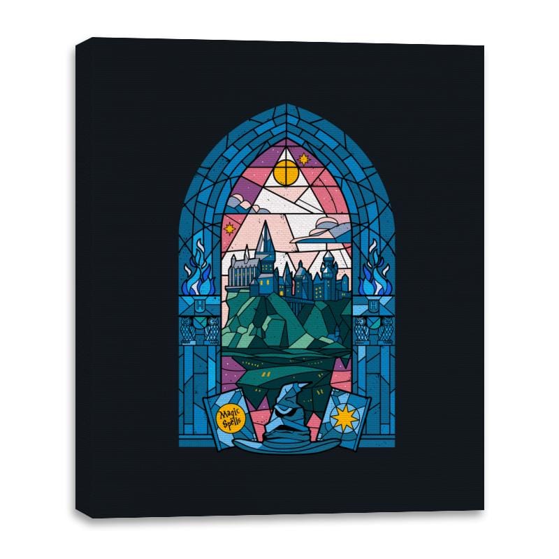 Stained Glass Castle - Canvas Wraps Canvas Wraps RIPT Apparel 16x20 / Black