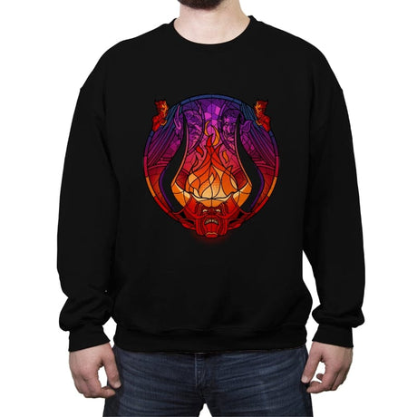 Stained Glass Darkness - Crew Neck Sweatshirt Crew Neck Sweatshirt RIPT Apparel Small / Black