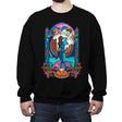 Stained Glass Paradise - Crew Neck Sweatshirt Crew Neck Sweatshirt RIPT Apparel Small / Black