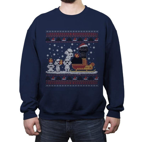 Star Christmas - Ugly Holiday - Crew Neck Sweatshirt Crew Neck Sweatshirt RIPT Apparel Small / Navy