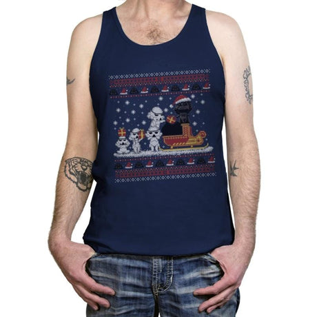 Star Christmas - Ugly Holiday - Tanktop Tanktop RIPT Apparel X-Small / Navy