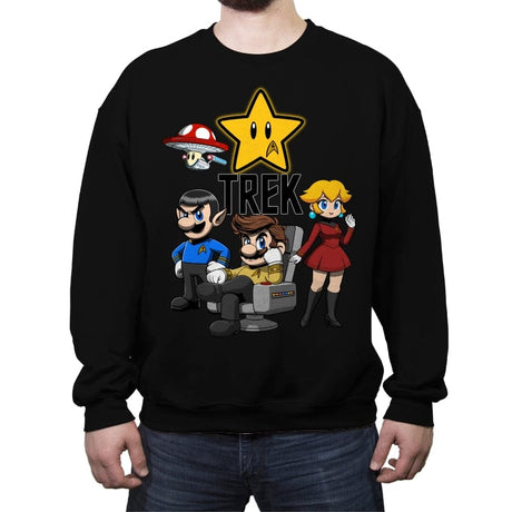 Star Power Trek - Crew Neck Sweatshirt Crew Neck Sweatshirt RIPT Apparel Small / Black