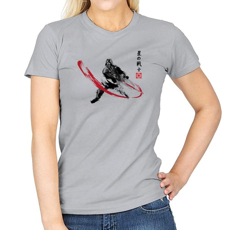 Star Warrior Sumi-E - Sumi Ink Wars - Womens T-Shirts RIPT Apparel Small / Sport Grey