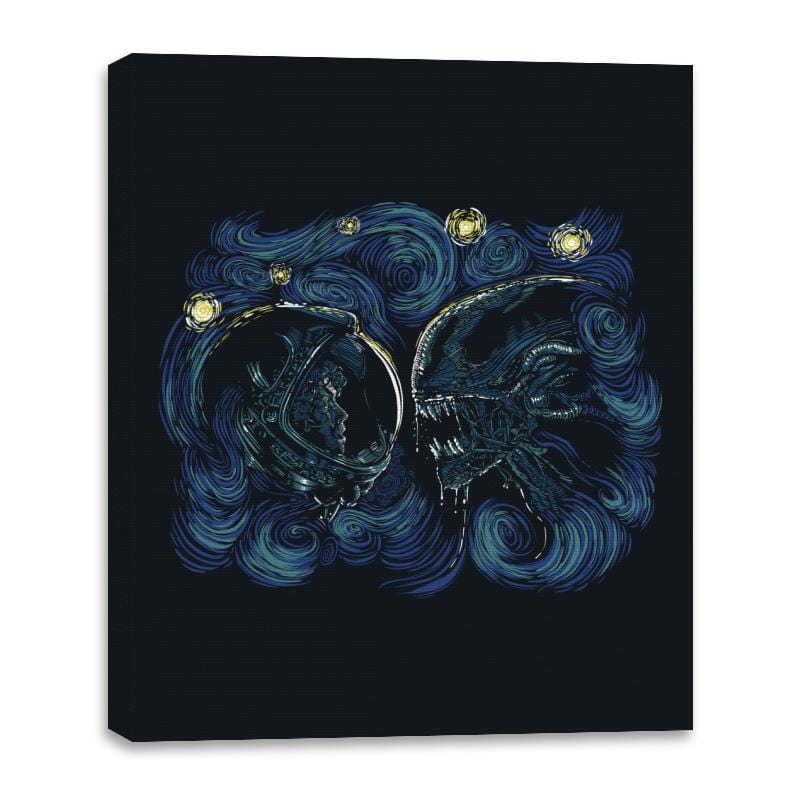 Starry Alien - Canvas Wraps Canvas Wraps RIPT Apparel 16x20 / Black