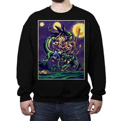 Starry Dragon - Crew Neck Sweatshirt Crew Neck Sweatshirt RIPT Apparel Small / Black