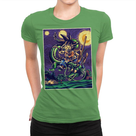 Starry Dragon - Womens Premium T-Shirts RIPT Apparel Small / Kelly