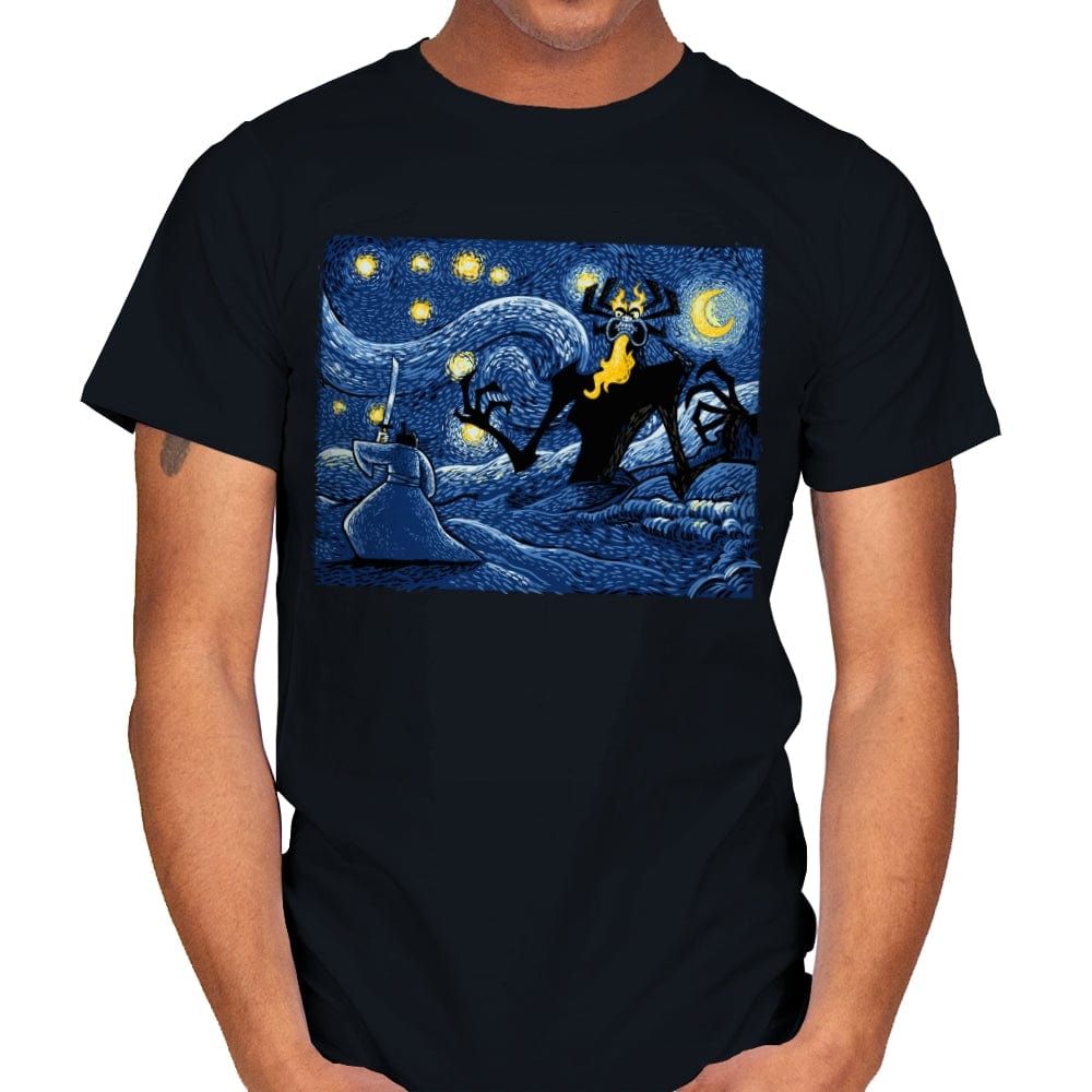 Starry Duel - Mens T-Shirts RIPT Apparel Small / Black