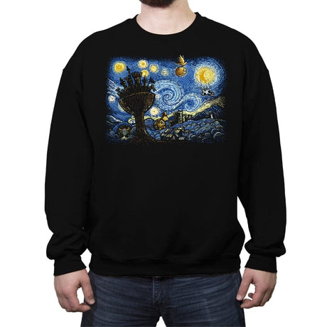 Starry Knights of Ni - Crew Neck Sweatshirt Crew Neck Sweatshirt RIPT Apparel Small / Black