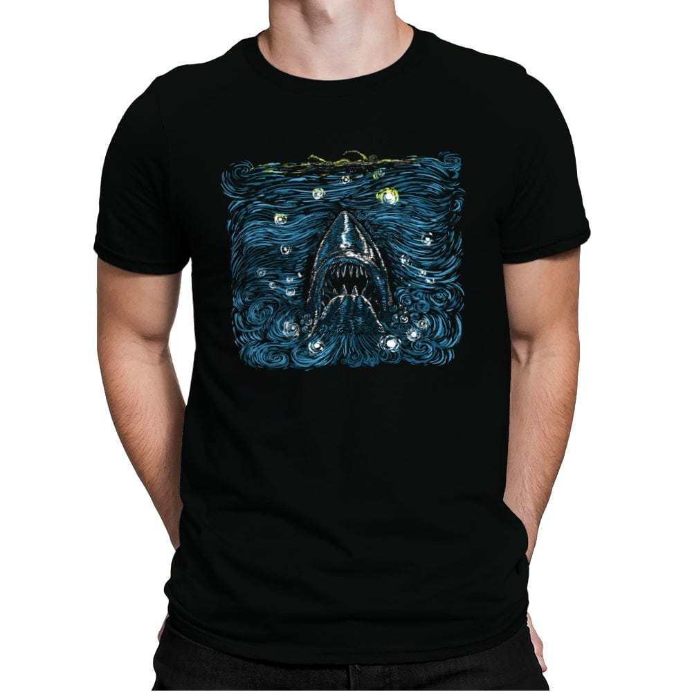 Starry Shark - Mens Premium T-Shirts RIPT Apparel Small / Black