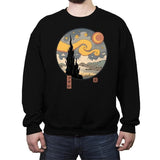 Starry Ukiyo-e Night - Crew Neck Sweatshirt Crew Neck Sweatshirt RIPT Apparel Small