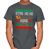 Stay Ho Ho Home - Mens T-Shirts RIPT Apparel Small / Charcoal