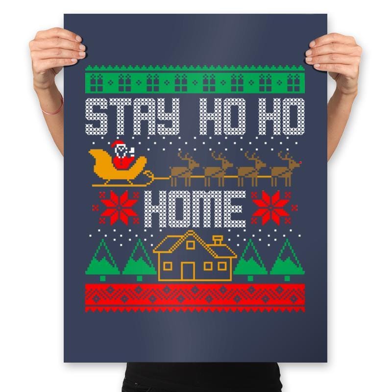 Stay Ho Ho Home - Prints Posters RIPT Apparel 18x24 / Navy