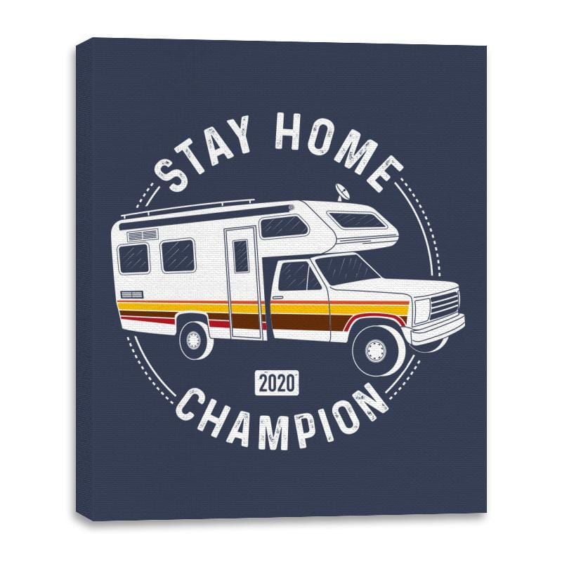 Stay Home Champion - Canvas Wraps Canvas Wraps RIPT Apparel 16x20 / Navy