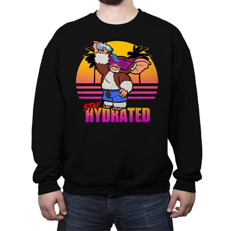 Stay Hydrated - Crew Neck Sweatshirt Crew Neck Sweatshirt RIPT Apparel Small / Black