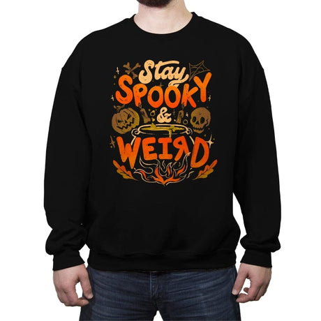 Stay Spooky and Weird - Crew Neck Sweatshirt Crew Neck Sweatshirt RIPT Apparel Small / Black