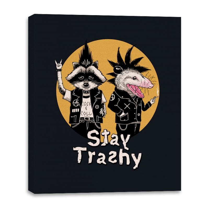 Stay Trashy - Canvas Wraps Canvas Wraps RIPT Apparel 16x20 / Black